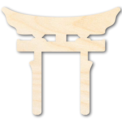 Unfinished Wood Shinto Symbol Shape | DIY Craft Cutout | up to 46" DIY