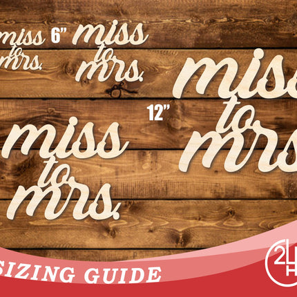 Unfinished Wood Miss to Mrs Shape | DIY Craft Cutout | up to 46" DIY