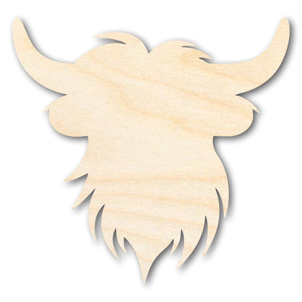 Unfinished Wood Highland Cow Head Shape | DIY Craft Cutout | up to 46" DIY