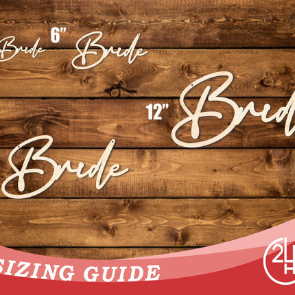 Unfinished Wood Bride Chair Sign | DIY Craft Cutout | up to 46" DIY