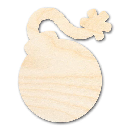 Unfinished Wood Cartoon Bomb Shape | DIY Craft Cutout | up to 46" DIY