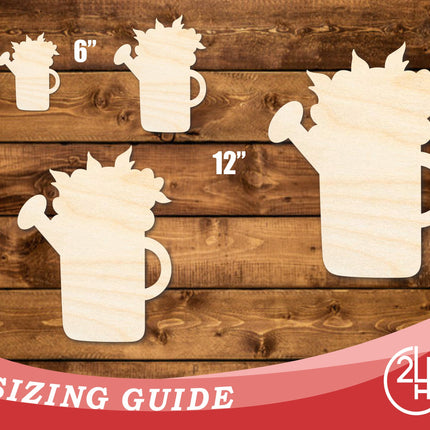 Unfinished Wood Floral Watering Can Shape | DIY Craft Cutout | up to 46" DIY