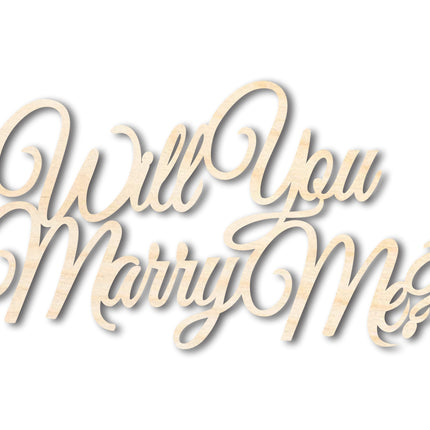 Unfinished Wood Will You Marry Me Sign | DIY Craft Cutout | up to 46" DIY