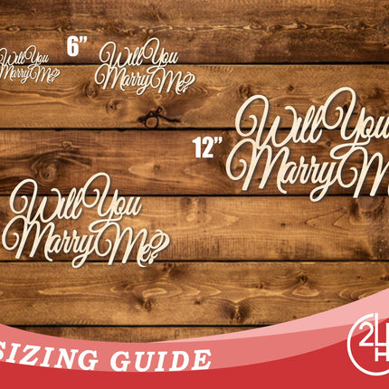 Unfinished Wood Will You Marry Me Sign | DIY Craft Cutout | up to 46" DIY