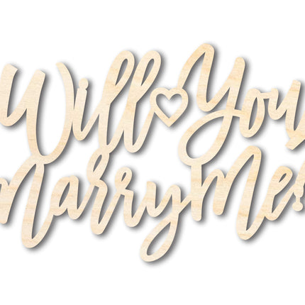 Unfinished Wood Will You Marry Me Sign | DIY Craft Cutout | up to 46" DIY