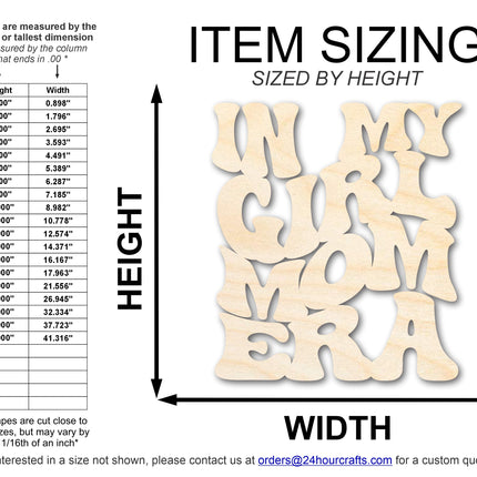 Unfinished Wood In My Girl Mom Era Cutout | DIY Craft Shape | up to 46" DIY
