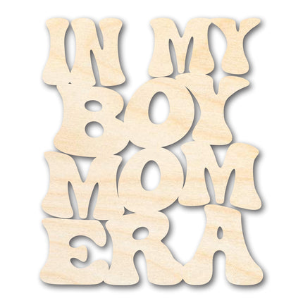 Unfinished Wood In My Boy Mom Era Cutout | DIY Craft Shape | up to 46" DIY