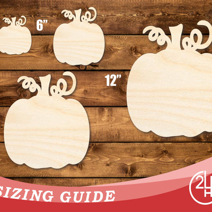 Unfinished Wood Pumpkin with Vines Shape | DIY Craft Cutout | up to 46" DIY