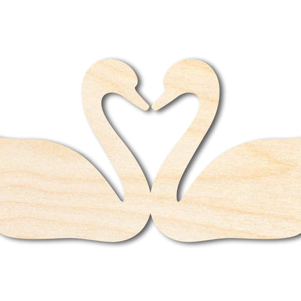 Unfinished Wood Love Swans Shape | DIY Craft Cutout | up to 46" DIY