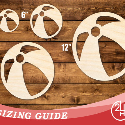 Unfinished Wood Beach Ball Shape | DIY Craft Cutout | up to 46" DIY