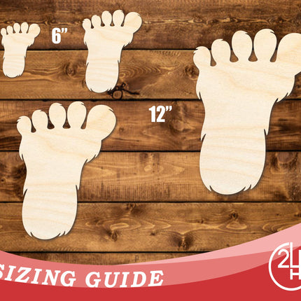 Unfinished Wood Bigfoot Print Shape | DIY Craft Cutout | up to 46" DIY
