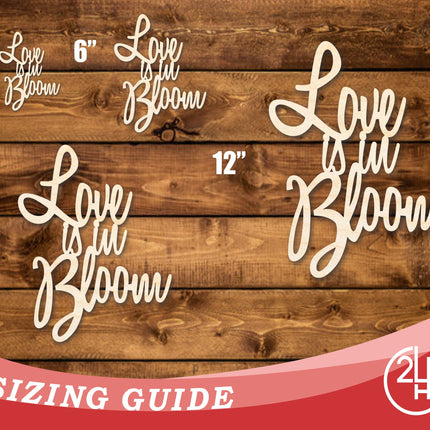 Unfinished Wood Love is in Bloom Cutout | DIY Craft Shape | up to 46" DIY
