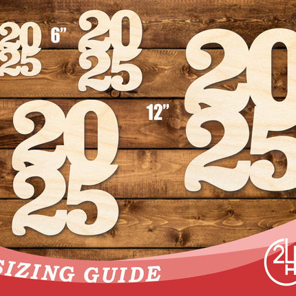 Unfinished Wood 2025 Cutout Shape | DIY Craft Cutout | up to 46" DIY