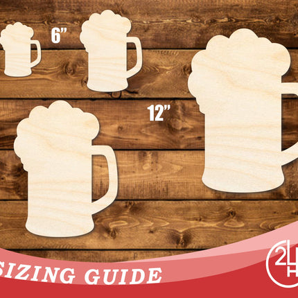 Unfinished Wood Beer Mug Shape | DIY Craft Cutout | up to 46" DIY