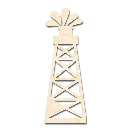 Unfinished Wood Oil Rig Shape | DIY Craft Cutout | up to 46" DIY