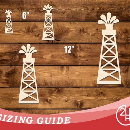 Unfinished Wood Oil Rig Shape | DIY Craft Cutout | up to 46" DIY