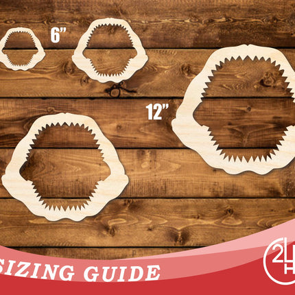 Unfinished Wood Shark Jaw Shape | DIY Craft Cutout | up to 46" DIY