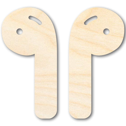 Unfinished Wood Earbuds Shape | DIY Craft Cutout | up to 46" DIY