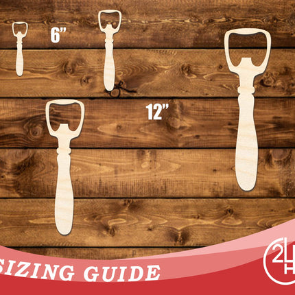Unfinished Wood Bottle Opener Shape | DIY Craft Cutout | up to 46" DIY