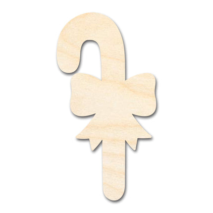 Unfinished Wood Bow Candy Cane Shape | DIY Craft Cutout | up to 46" DIY