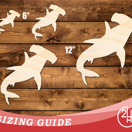 Unfinished Wood Swimming Hammer Head Shark Shape | DIY Craft Cutout | up to 46" DIY