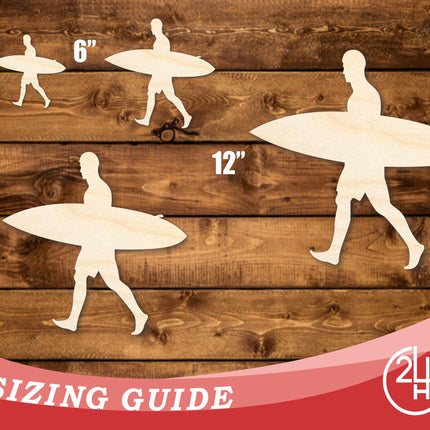 Unfinished Wood Surfer Guy Shape | DIY Craft Cutout | up to 46" DIY