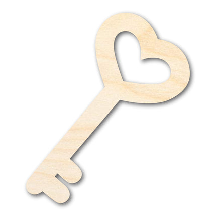 Unfinished Wood Heart Key Shape | DIY Craft Cutout | up to 46" DIY