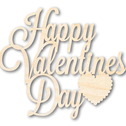 Unfinished Wood Happy Valentines Day Shape | DIY Craft Cutout | up to 46" DIY