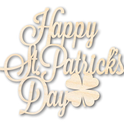 Unfinished Wood Happy St. Patrick's Day Shape | DIY Craft Cutout | up to 46" DIY