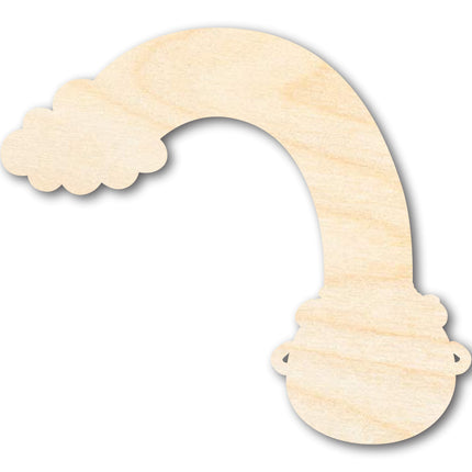 Unfinished Wood Rainbow Pot of Gold Shape | DIY Craft Cutout | up to 46" DIY