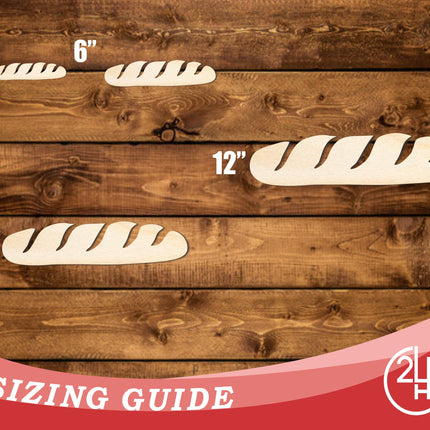 Unfinished Wood Baguette Shape | DIY Craft Cutout | up to 46" DIY