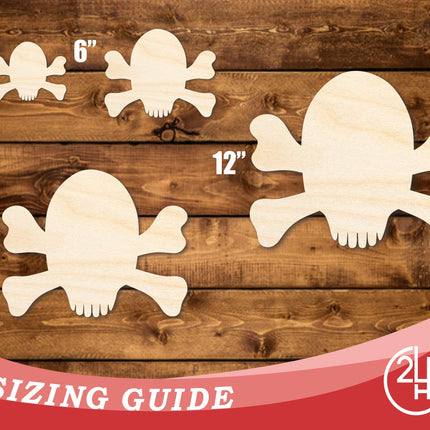 Unfinished Wood Skull and Bones Shape | DIY Craft Cutout | up to 46" DIY