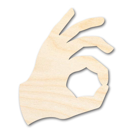 Unfinished Wood Okay Hand Shape | DIY Craft Cutout | up to 46" DIY