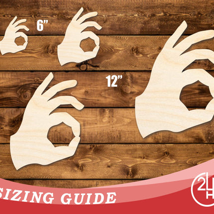 Unfinished Wood Okay Hand Shape | DIY Craft Cutout | up to 46" DIY