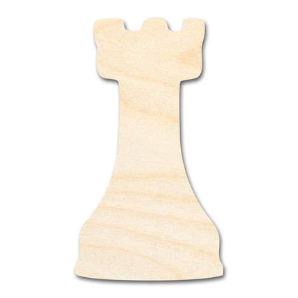 Unfinished Wood Rook Chess Piece Shape | DIY Craft Cutout | up to 46" DIY