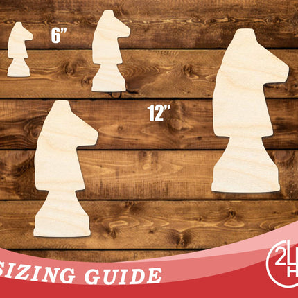 Unfinished Wood Knight Chess Piece Shape | DIY Craft Cutout | up to 46" DIY