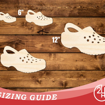 Unfinished Wood Clog Shoe Shape | DIY Craft Cutout | up to 46" DIY