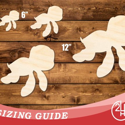 Unfinished Wood Cartoon Seaturtle Shape | DIY Craft Cutout | up to 46" DIY