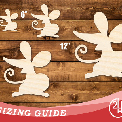 Unfinished Wood Cartoon Mouse Shape | DIY Craft Cutout | up to 46" DIY