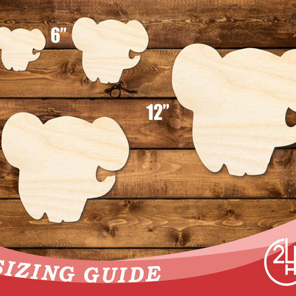Unfinished Wood Cartoon Elephant Shape | DIY Craft Cutout | up to 46" DIY