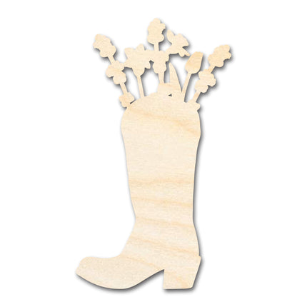 Unfinished Wood Flower Boot Shape | DIY Craft Cutout | up to 46" DIY