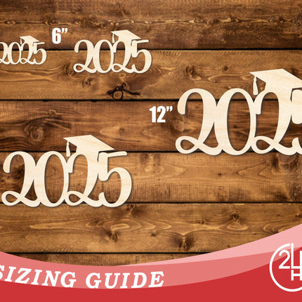 Unfinished Wood Cursive 2025 Shape | DIY Craft Cutout | up to 46" DIY