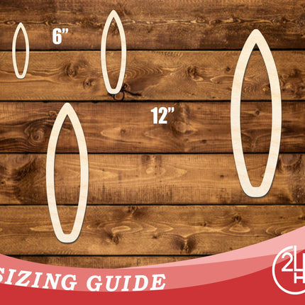 Unfinished Wood Surfboard Outline Shape | DIY Craft Cutout | up to 46" DIY
