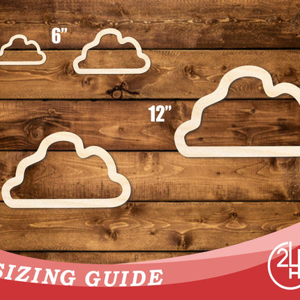 Unfinished Wood Cloud Outline Shape | DIY Craft Cutout | up to 46" DIY