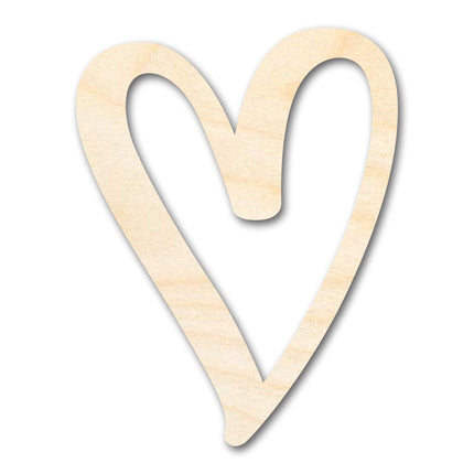 Unfinished Wood Heart Outline Shape | DIY Craft Cutout | up to 46" DIY