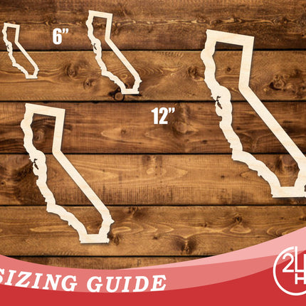 Unfinished Wood California Outline Shape | DIY Craft Cutout | up to 46" DIY