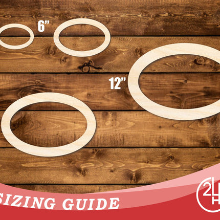 Unfinished Wood Oval Outline Shape | DIY Craft Cutout | up to 46" DIY