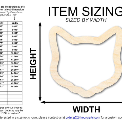 Unfinished Wood Cat Head Outline Shape | DIY Craft Cutout | up to 46" DIY