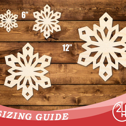 Unfinished Wood Snowflake Oragami Shape | DIY Craft Cutout | up to 46" DIY