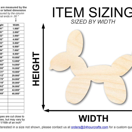 Unfinished Wood Balloon Dog Shape | DIY Craft Cutout | up to 46" DIY